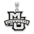 Sterling Silver Rhodium-plated LogoArt Marquette University Large Enameled Pendant