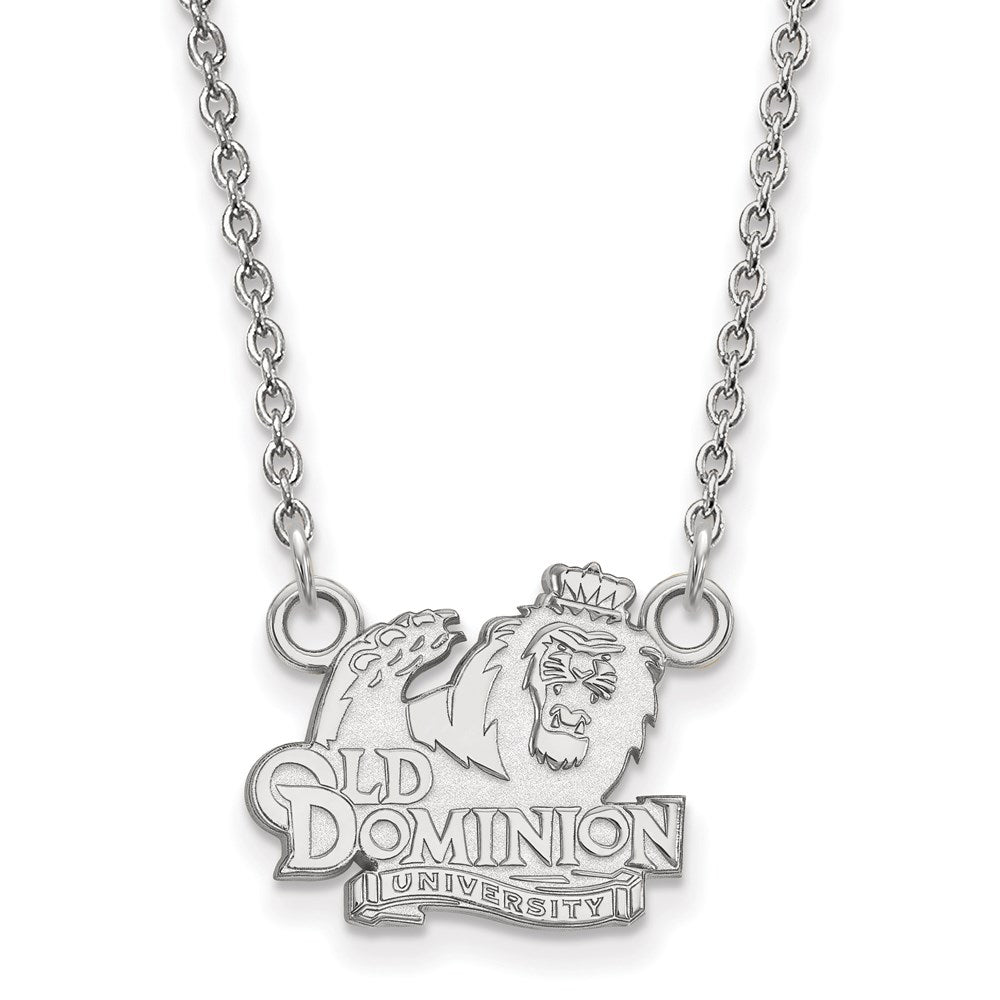 14k White Gold LogoArt Old Dominion University Small Pendant 18 inch Necklace