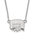 14k White Gold LogoArt Ohio University Small Pendant 18 inch Necklace