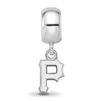 Sterling Silver Rhodium Plated Major League Baseball LogoArt Pittsburgh Pirates Dangle Bead