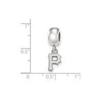 Sterling Silver Rhodium Plated Major League Baseball LogoArt Pittsburgh Pirates Dangle Bead