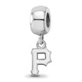 Sterling Silver Rhodium Plated Major League Baseball LogoArt Pittsburgh Pirates Dangle Bead