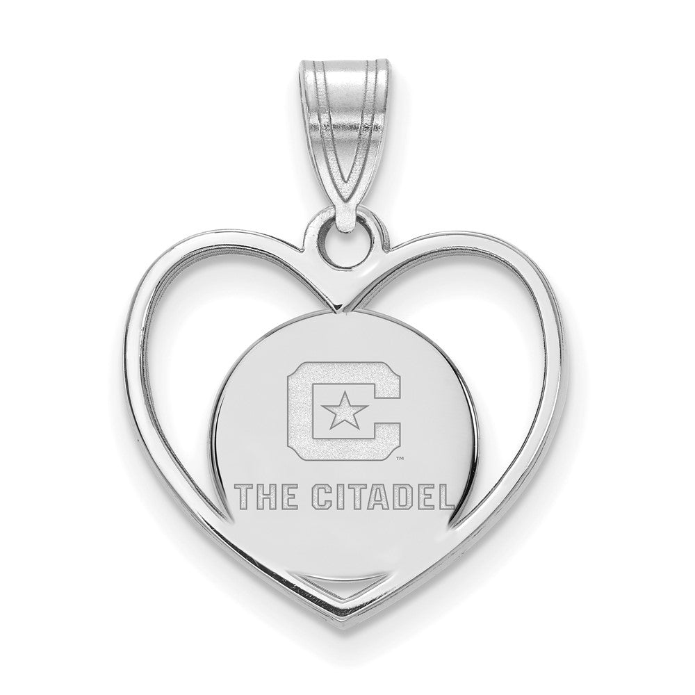 Sterling Silver Rh-plated LogoArt The Citadel Pendant in Heart