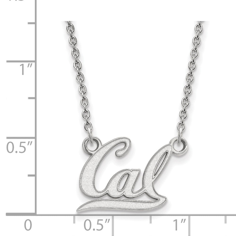 14k White Gold LogoArt University of California Berkeley Small Pendant 18 inch Necklace