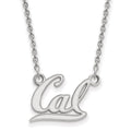 10k White Gold LogoArt University of California Berkeley Small Pendant 18 inch Necklace