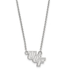 10k White Gold LogoArt University of Central Florida U-C-F Small Pendant 18 inch Necklace