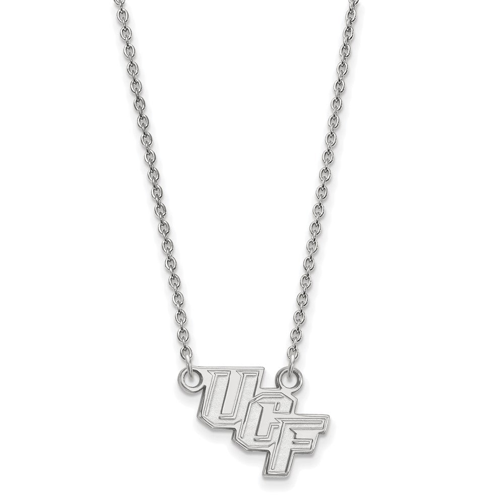 14k White Gold LogoArt University of Central Florida U-C-F Small Pendant 18 inch Necklace