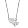 Sterling Silver Rhodium-plated LogoArt University of Central Florida U-C-F Small Pendant 18 inch Necklace