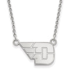 10k White Gold LogoArt University of Dayton Small Pendant 18 inch Necklace