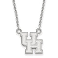 14k White Gold LogoArt University of Houston U-H Small Pendant 18 inch Necklace