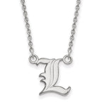 14k White Gold LogoArt University of Louisville Letter L Small Pendant 18 inch Necklace