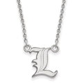 Sterling Silver Rhodium-plated LogoArt University of Louisville Letter L Small Pendant 18 inch Necklace