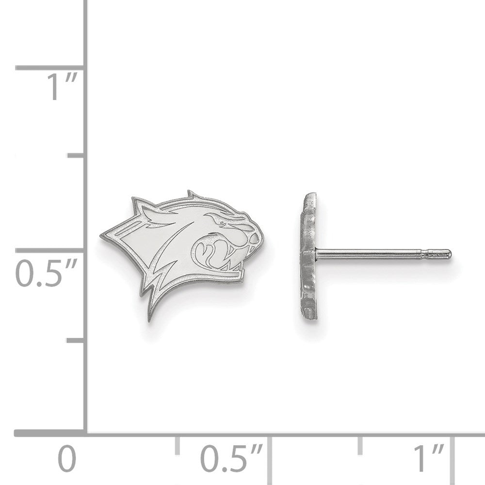 10k White Gold LogoArt University of New Hampshire Wildcat Extra Small Post Earrings