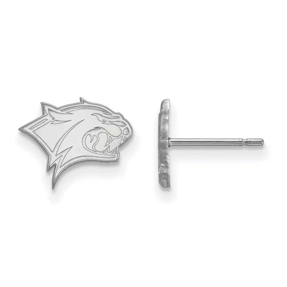 10k White Gold LogoArt University of New Hampshire Wildcat Extra Small Post Earrings