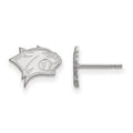 Sterling Silver Rhodium-plated LogoArt University of New Hampshire Wildcat Extra Small Post Earrings