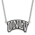 Sterling Silver Rhodium-plated LogoArt University of Nevada-Las Vegas U-N-L-V Large Enameled Pendant 18 inch Necklace