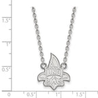Sterling Silver Rhodium-plated LogoArt University of New Orleans U-N-O Large Pendant 18 inch Necklace