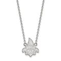 Sterling Silver Rhodium-plated LogoArt University of New Orleans U-N-O Large Pendant 18 inch Necklace
