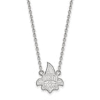 Sterling Silver Rhodium-plated LogoArt University of New Orleans U-N-O Large Pendant 18 inch Necklace