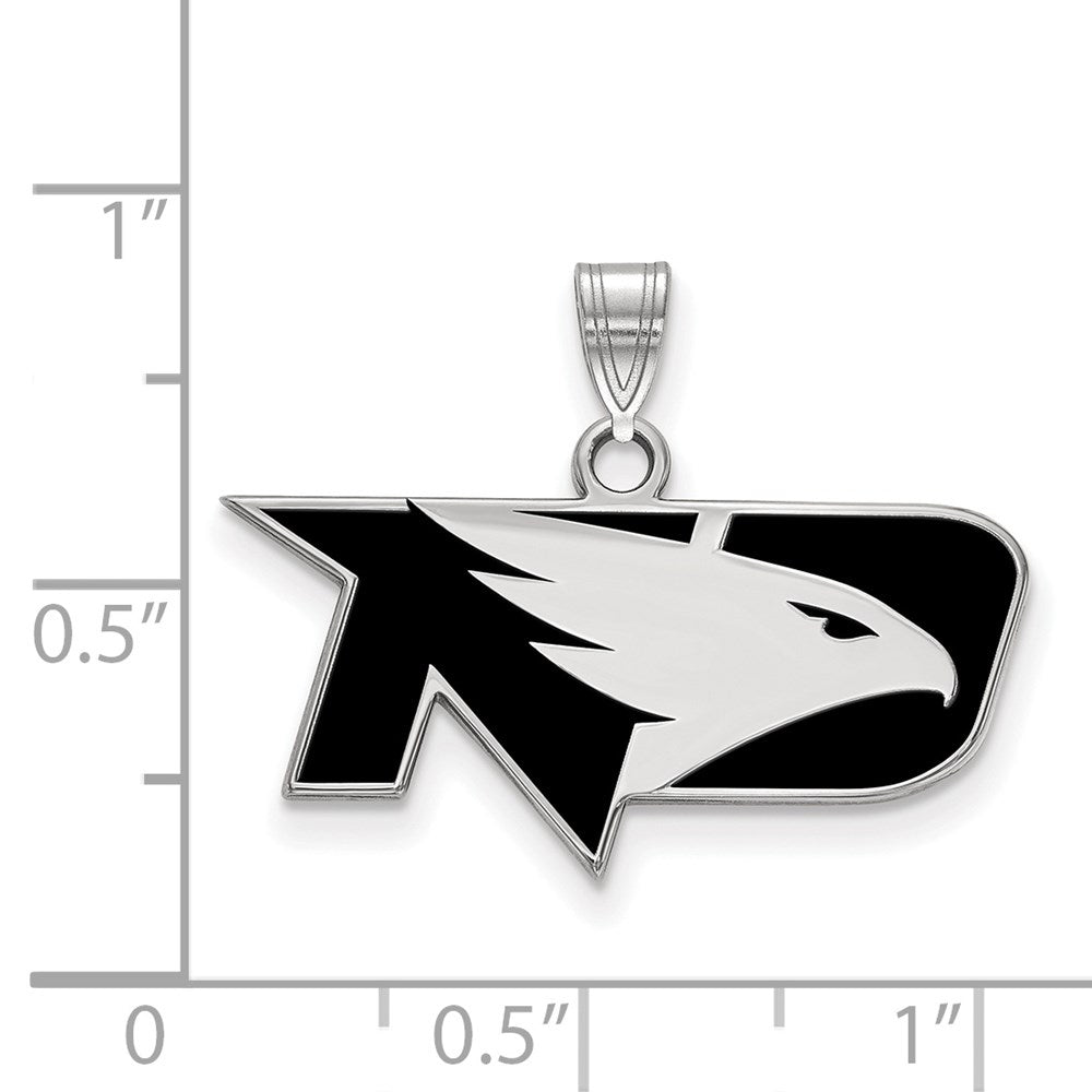 Sterling Silver Rhodium-plated LogoArt University of North Dakota Small Enameled Pendant