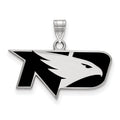 Sterling Silver Rhodium-plated LogoArt University of North Dakota Small Enameled Pendant