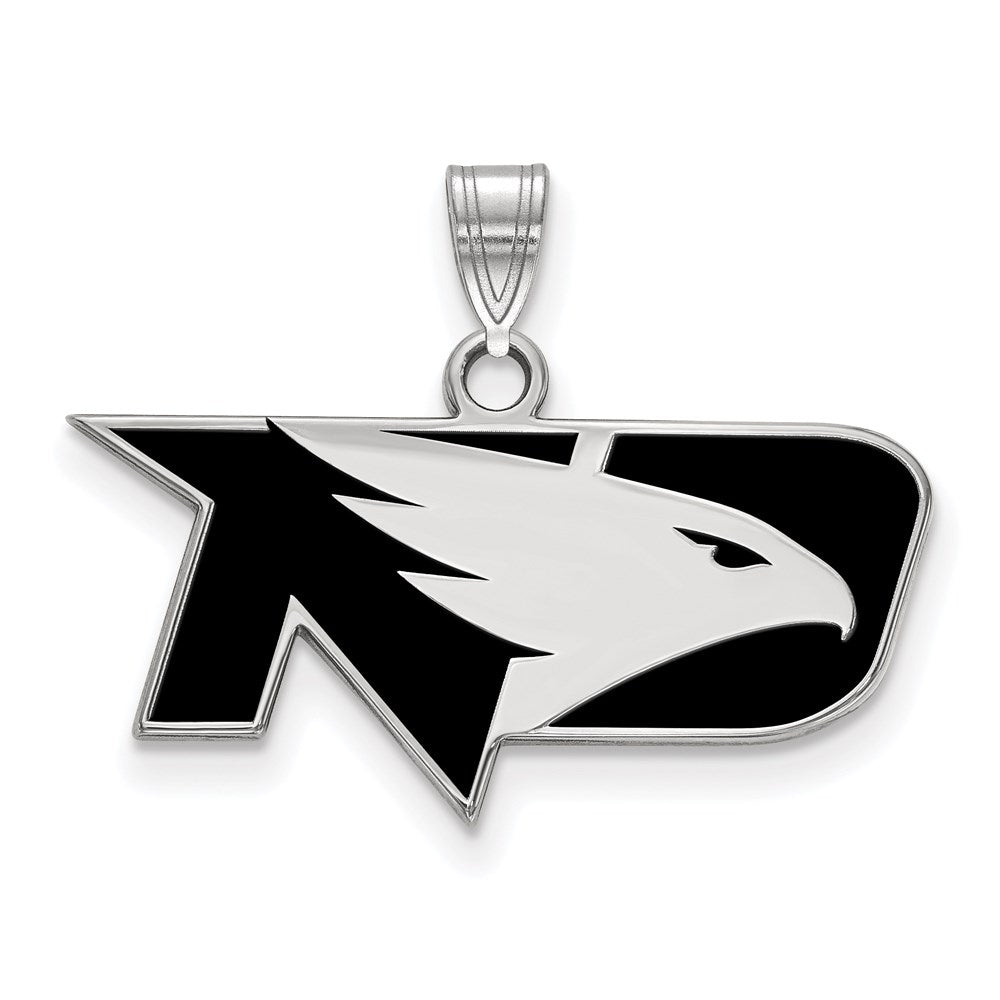 Sterling Silver Rhodium-plated LogoArt University of North Dakota Small Enameled Pendant