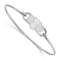 Sterling Silver Rhodium-plated NHL LogoArt NHL Vegas Golden Knights Small Center 7 inch Wire Bangle