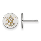 Sterling Silver Rhodium-plated LogoArt College of William and Mary Extra Small Enameled Disc Earrings