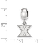 Sterling Silver Rhodium-plated LogoArt Xavier University Letter X Extra Small Dangle Bead Charm