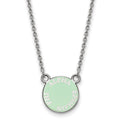 Sterling Silver Rhodium-plated LogoArt Alpha Epsilon Phi Extra Sorority Text Small Color Enamel Pendant 18 inch Necklace