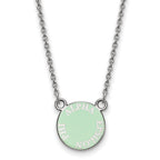 Sterling Silver Rhodium-plated LogoArt Alpha Epsilon Phi Extra Sorority Text Small Color Enamel Pendant 18 inch Necklace