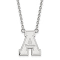 Sterling Silver Rhodium-plated LogoArt Appalachian State University Large Pendant 18 inch Necklace