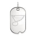 Sterling Silver Rhodium-plated NHL LogoArt St. Louis Blues Small Dog Tag Pendant