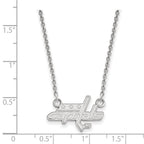 10k White Gold NHL LogoArt Washington Capitals Small Pendant 18 inch Necklace