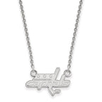 14k White Gold NHL LogoArt Washington Capitals Small Pendant 18 inch Necklace