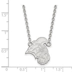 Sterling Silver Rhodium-plated LogoArt Coastal Carolina University Chanticleer Large Pendant 18 inch Necklace