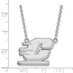 10k White Gold LogoArt Central Michigan University Letter C Large Pendant 18 inch Necklace