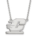 Sterling Silver Rhodium-plated LogoArt Central Michigan University Letter C Large Pendant 18 inch Necklace