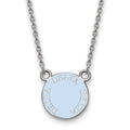 Sterling Silver Rhodium-plated LogoArt Delta Delta Delta Sorority Text Small Color Enamel Pendant 18 inch Necklace