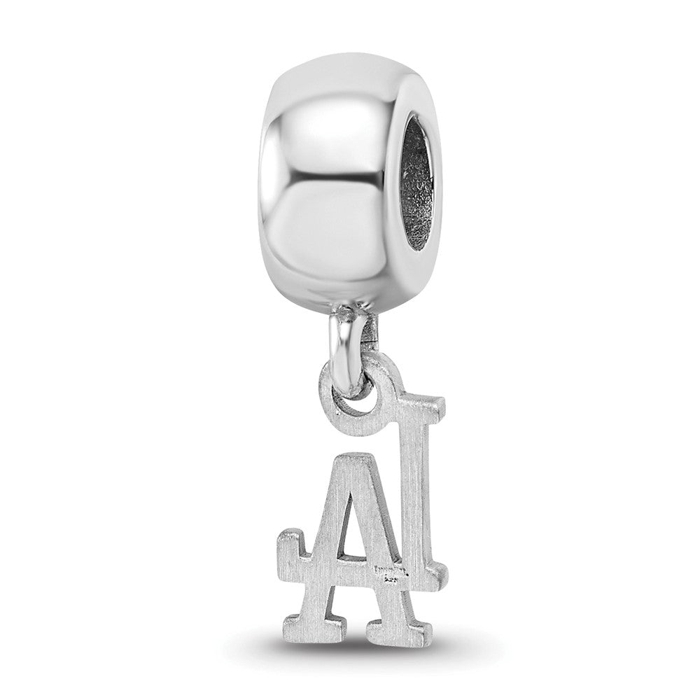 Sterling Silver Rhodium Plated Major League Baseball LogoArt Los Angeles Dodgers Dangle Bead