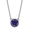 Sterling Silver Rhodium-plated LogoArt Delta Phi Epsilon Sorority Text Small Color Enamel Pendant 18 inch Necklace