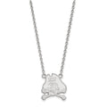 10k White Gold LogoArt East Carolina University Pirate Large Pendant 18 inch Necklace