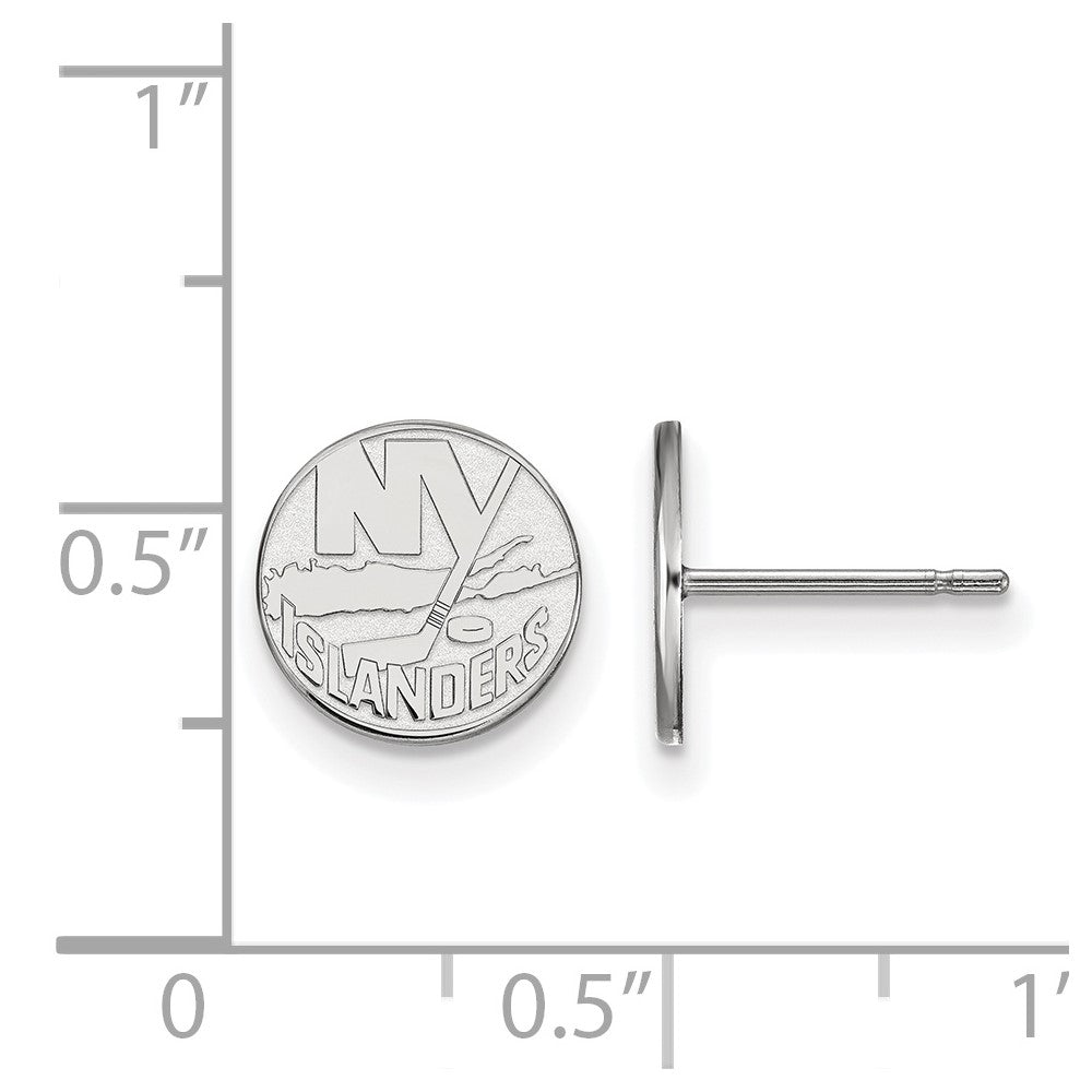 Sterling Silver Rhodium-plated NHL LogoArt New York Islanders Extra Small Post Earrings