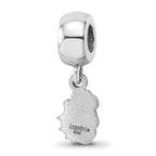 Sterling Silver Rhodium-plated LogoArt James Madison University Duke Dog Extra Small Dangle Bead Charm