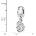 Sterling Silver Rhodium-plated LogoArt James Madison University Duke Dog Extra Small Dangle Bead Charm