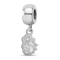 Sterling Silver Rhodium-plated LogoArt James Madison University Duke Dog Extra Small Dangle Bead Charm