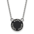 Sterling Silver Rhodium-plated LogoArt Kappa Alpha Theta Sorority Text Small Color Enamel Pendant 18 inch Necklace