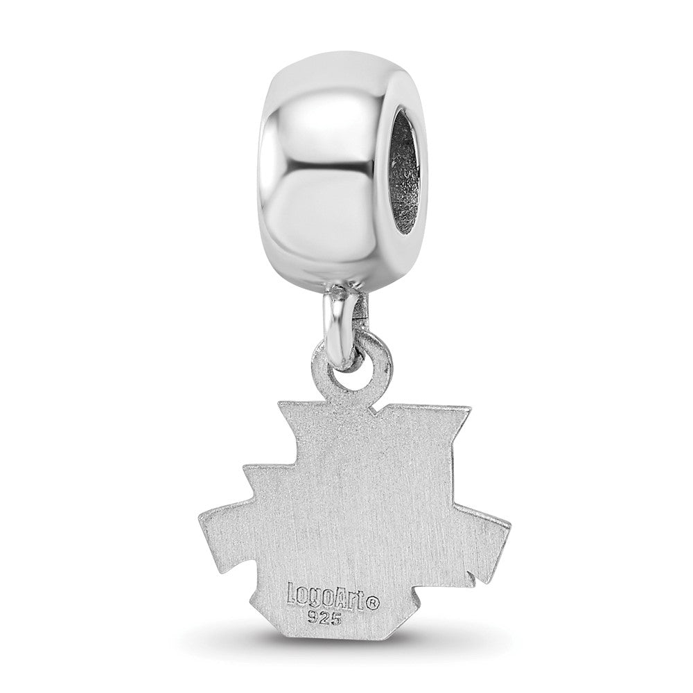 Sterling Silver Rhodium-plated LogoArt Marquette University Extra Small Dangle Bead Charm