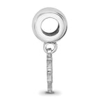 Sterling Silver Rhodium Plated Major League Baseball LogoArt New York Mets N-Y Dangle Bead