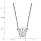 10k White Gold NHL LogoArt Toronto Maple Leafs Small Pendant 18 inch Necklace